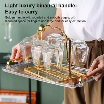 Универсальный поднос для сервировки Изысканный пластиковый универсальный поднос для закусок Поднос для фруктов Кухонные принадлежности S светло-желтого