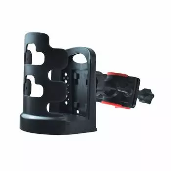 Универсальный подстаканник для мотоцикла, крепление на руль с регулируемым и вращающимся креплением для велосипеда, коляски, инвалидной коляски чёрный