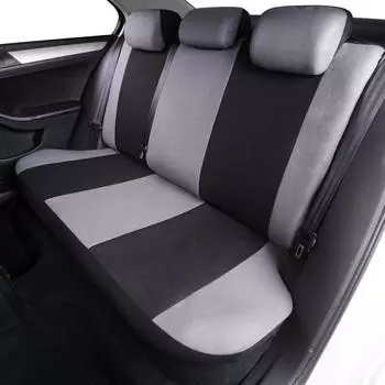 Универсальный полиэстеровый комплект чехлов для автомобильных сидений, автомобильная однотонная ткань, двухцветные аксессуары для салона автомобиля, автокресла серый