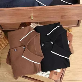 Универсальный повседневный свитер для среднего и пожилого возраста, рубашка, одежда для папы M