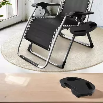 Универсальный прикрепляемый держатель для стакана на стул, удобный поднос для стула с мобильным устройством, подходит для большинства шезлонгов с каркасом из круглых труб