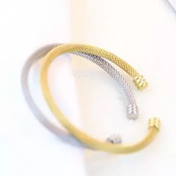 Универсальный простой женский браслет из стальной проволоки с открытым концом золотой