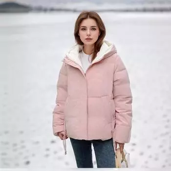 Универсальный пуховик с хлопковой подкладкой для женщин, зимняя новая корейская версия, короткий модный темперамент, простой, Cangzhou, хлопковая подкладка для женщин M белый