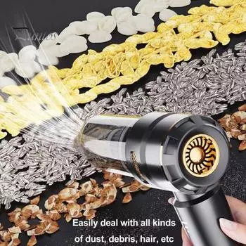 Универсальный пылесос с 3 скоростями, регулируемой силой всасывания, перезаряжаемый многофункциональный ручной беспроводной пылесос для сбора сжатой пыли серебряный/фиолетовый