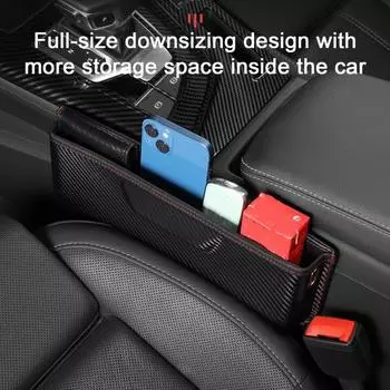 Универсальный ящик для автомобильного сиденья с наполнителем, центральная консоль для мусора, боковая подвесная корзина для хранения красный