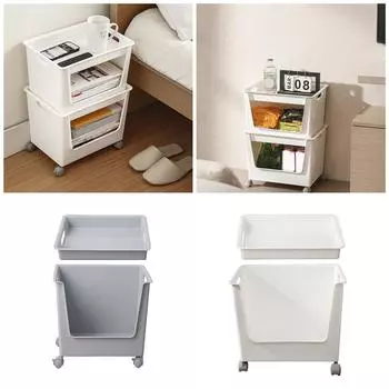 Универсальный ящик для хранения на колесах. Эффективное решение для домашнего хранения с легко скользящими колесами для одежды, книг, предметов. белый
