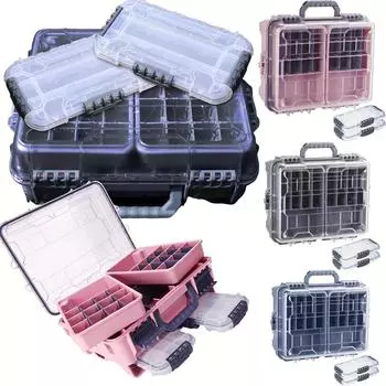 Универсальный ящик для рыболовных снастей с двумя небольшими лотками для снастей, съемный внутренний дизайн, водонепроницаемый ящик для хранения, более толстый плавающий герметичный ящик Blue 1pc