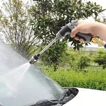 Универсальный распылитель воды высокого давления для автомобиля и сада, 1 шт. - выдвижная насадка, эффективный инструмент для очистки и полива чёрный
