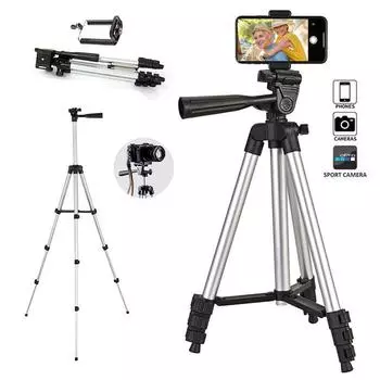 Универсальный растягивающийся штатив для цифровой камеры, держатель-подставка с зажимом для мобильного телефона
