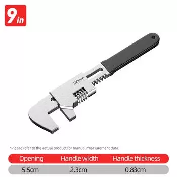 Универсальный разводной ключ F-типа, стальной многофункциональный ключ для раковины в ванной, бытовой большой гаечный ключ с открытым зевом для ремонта труб в ванной