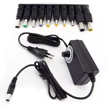 Универсальный регулируемый адаптер питания для систем видеонаблюдения от 100 до 240 В переменного тока на 3-12 В постоянного тока, 3 А, 36 Вт, зарядное устройство, разъем 5,5x2,1 мм, разъем постоянного тока, розетка E1 US plug