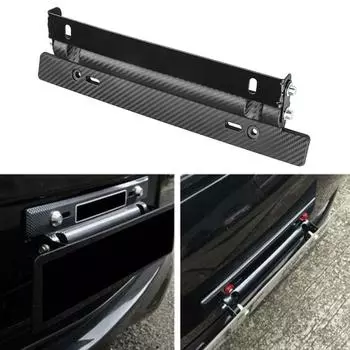 Универсальный регулируемый держатель рамки номерного знака из углеродного волокна для гоночных автомобилей, кронштейн для крепления световой панели, держатель рабочего освещения углеродного волокна черного