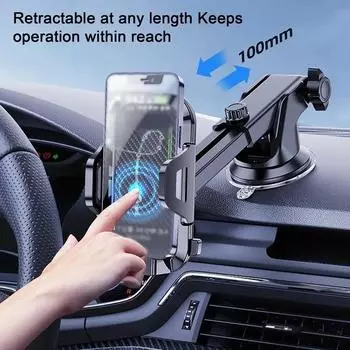 Универсальный регулируемый размер, GPS-поддержка, вращающийся держатель, держатель для сотового телефона на приборной панели автомобиля, зажим, монтажный кронштейн для солнцезащитного козырька чёрный