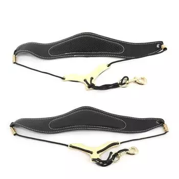 Универсальный регулируемый шейный ремешок для саксофона из искусственной кожи, ремешок для саксофона, металлический крючок, дышащий дизайн для чёрный