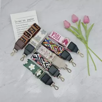 Универсальный регулируемый широкий тканый ремень для сумки через плечо для женщин Light Gold Buckle