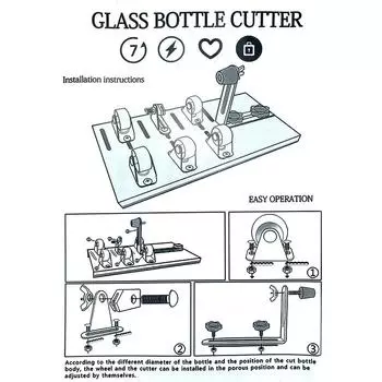 Универсальный регулируемый станок для резки стеклянных бутылок своими руками, регулируемые размеры, машина для резки металлических стеклянных бутылок разноцветный