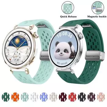 Универсальный ремешок 18 мм для Huawei Watch GT5/GT5 Pro, силиконовый ремешок с магнитной застежкой для Huawei GT4/GT5/GT5 Pro, ремешок для часов 41 мм, 42 мм GT5 Pro 42mm белый