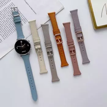 Универсальный ремешок для часов из натуральной кожи 20 мм 22 мм, элегантный удобный прочный ремешок для часов, аксессуар для часов, совместимый с Samsung, Huawei, Amazfit и т. д. Huawei Gt1 серый