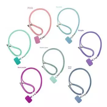 Универсальный ремешок для чехла для телефона с выдвижной веревкой через плечо — модный и удобный аксессуар для подвешивания на шею. серый/синий