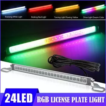 Универсальный RGB 24 светодиодный номерной знак, задний стоп-сигнал заднего хода, задний парковочный сигнальный фонарь для автомобиля, внедорожника, грузовика, лодки, автофургона, мото