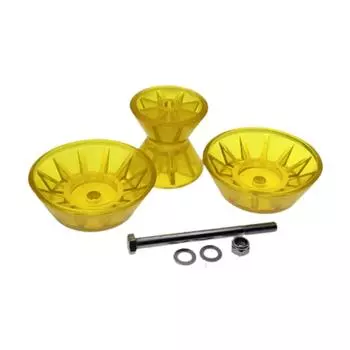 Универсальный ролик для лодочного прицепа, высокая производительность, простая установка, сменные запасные части, ролик для морского прицепа, носовой ролик из ПВХ, желтый жёлтый