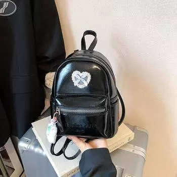 Универсальный рюкзак Универсальная сумка Студенческий дорожный маленький школьный рюкзак Высокая ценность серебристый милый трендовый рюкзак чёрный