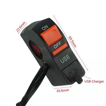 Универсальный руль мотоцикла, кнопка запуска пламени, кнопка включения-выключения с USB-зарядкой для мотомотора, квадроцикла, велосипеда, 4 провода