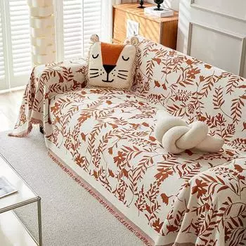 Универсальный секционный чехол для дивана с защитой от царапин, мягкий синельный вышитый диван-полотенце, противоскользящий чехол для дивана для гостиной 180x130