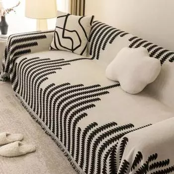 Универсальный секционный чехол для дивана с защитой от царапин, мягкий синельный вышитый диван-полотенце, противоскользящий чехол для дивана для гостиной 180x130