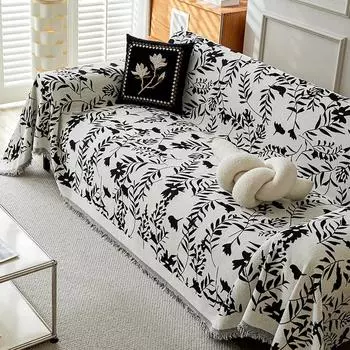 Универсальный секционный чехол для дивана с защитой от царапин, мягкий синельный вышитый диван-полотенце, противоскользящий чехол для дивана для гостиной 180x130m