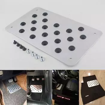 Универсальный серебряный автомобильный внедорожник, напольный коврик для ног, накладка на пятку, противоскользящая накладка на ковер