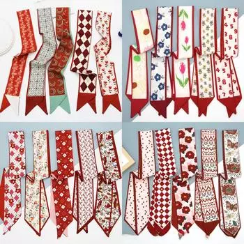 «Универсальный шелковый цветочный шарф»: Повязка для волос, бант, лента или сувенир»