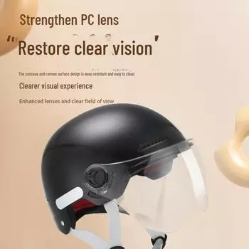 Универсальный шлем для электромобиля, сертифицированный 3C: Дышащий всесезонный полушлем для мужчин и женщин с защитой от солнца для летней езды Basic model - white [HD transparent lens] белый