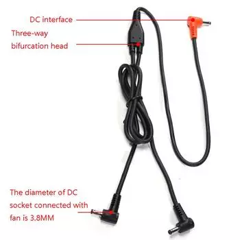 Универсальный шнур для подключения рабочей одежды с кондиционером, 1-2-канальный разветвительный кабель DC3.8 для зарядки вентилятора