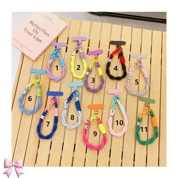 Универсальный шнурок для мобильного телефона, шнурок с защитой от потери, со съемным цветным шейным ремешком, брелок для мобильного телефона, цепочка-трос