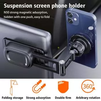 Универсальный скрытый регулируемый зажим для кабеля, магнитный дизайн 3, крепление Y, масштабируемая модель телефона, экран H R2K8 Black-1pcs