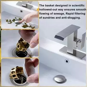 Универсальный сливной фильтр для умывальника 2 в 1, сливная пробка для душа, напольная раковина, туалетный столик, аксессуары для ванной комнаты серебряный