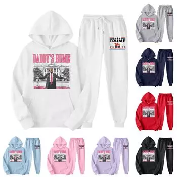 Универсальный спортивный костюм с капюшоном, спортивный костюм унисекс из двух частей, комплект из толстовки с капюшоном и спортивных штанов с длинным рукавом L чёрный