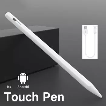 Универсальный стилус Active Touch Pen для iPad Pro 11 Pro 12,9 Air 5 Air 4 10,9 10th 10,9 Air 3 2 1 Pro 9,7 Mini 6 5 4 3 2 1 Pencil IOS белый