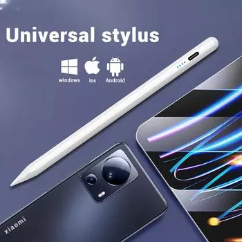 Универсальный стилус для Android IOS Windows, емкостный сенсорный экран для iPad Air 11 2024, Apple Pencil для Huawei Matepad 11.5s, ручка для планшета Xiaomi белый