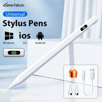 Универсальный стилус для Pencil iPad Pro Air 13 Android емкостная ручка для Samsung Xiaomi Huawei Lenovo планшет телефон сенсорные ручки 2024 белый