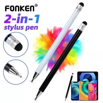 Универсальный стилус Fonken 2 в 1 для планшетов, мобильных телефонов, Android, IOS, iPad, аксессуары, планшет для рисования, емкостный экран, сенсорная ручка белый