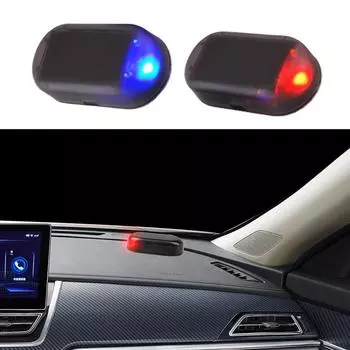 Универсальный светильник безопасности на солнечной энергии и USB, автомобильный светодиодный светильник, мини-ночная охранная лампа с имитацией сигнализации, мигающие предупредительные огни, противоугонная предупредительная лампа