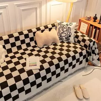 Универсальный светильник Four Seasons, роскошный синельный черно-белый чехол для дивана, полотенце, современный простой диван, пыленепроницаемый, полностью покрытый тканью 180*130cm