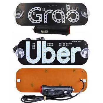 Универсальный светодиодный рекламный знак Grab Taxi, индикаторная лампа для автомобиля 12 В 1pcs