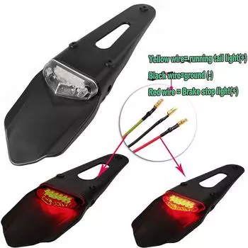 Универсальный светодиодный задний фонарь для мотоцикла 12 В, стоп-сигнал с задним крылом, держатель номерного знака для эндуро, бездорожья 03