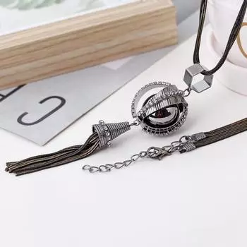 Универсальный свитер, ожерелье-цепочка, свитер с кисточками, длинное ожерелье с подвеской, аксессуары