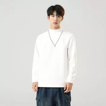 Универсальный свитшот из немецкого вельвета с полувысоким воротником для мужчин на осень и зиму. Новый стиль, модный, теплый, с длинными рукавами. Мужской, плотный, однотонный, отдых. M