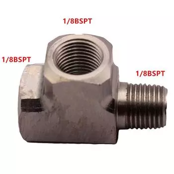 Универсальный Т-образный адаптер для манометра давления воздуха/масла/воды 1/8