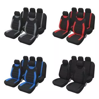 Универсальный тканевый комплект чехлов на автомобильные сиденья, аксессуары для интерьера, подходят для всех моделей five seats чёрный